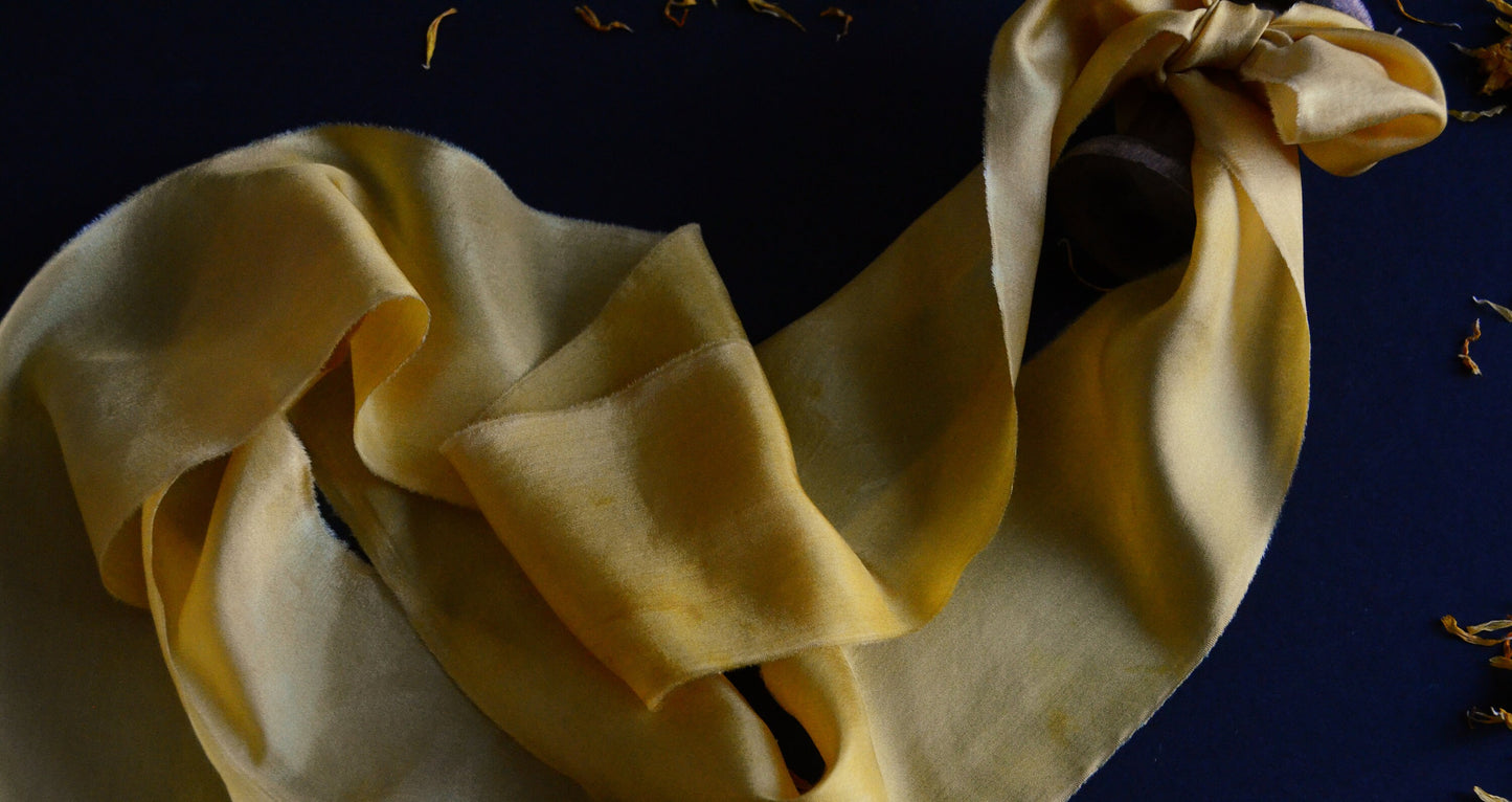 Gold/Golden Maple Silk Ribbon - 1.8m length